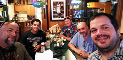 August 2016 - Vic Lopez, Steven Marquez, Don Boyd, Kev Cook and Daniel Morales at Bryson's Irish Pub