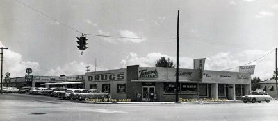 Late 1950's - Tarasch Pharmacy, an AG store, a 5&10, and others at the NE corner of NE 163rd Street and West Dixie Highway, NMB