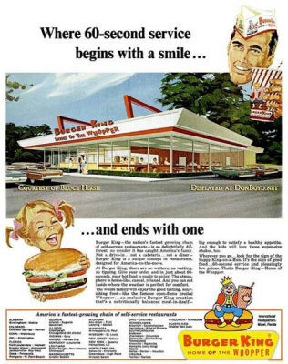 1960's - an advertisement for Burger King
