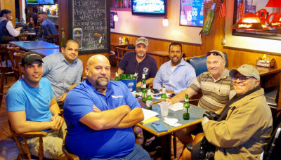 January 2017 - Luimer Cordero, Daniel Morales, Vic Lopez, Kev Cook, Sureah Atapattu, Don Boyd and Eddy Gual at Bryson's