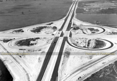 1960 - aerial photo looking north at the under construction Palmetto Expressway (SR 826) and the NW 36th Street interchange