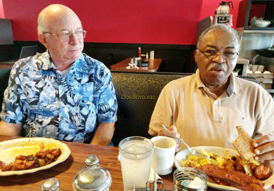 January 2017 - Eric Olson and Pat Parnther eating breakfast at the Ranch House restaurant in Hialeah