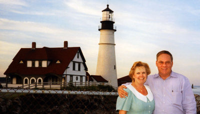 June 1997 - Karen and Don at Coast Guard Light Station Portland Head, Maine