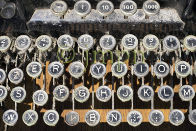 Dusty old typewriter keyboard 