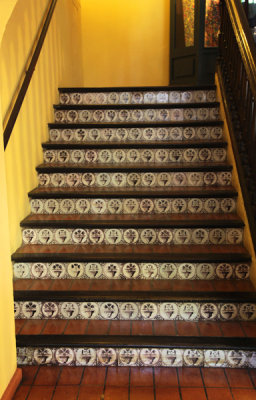 Tiled Stairs, Hotel Convento, Old San Juan, Puerto Rico.