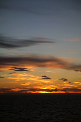 Sunset leaving Oslo, Norway.