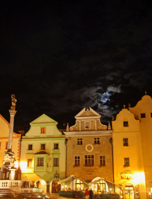 Moonlight over Cesky Krumlov Square