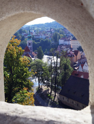 Cesky Krumlov from Castle Arch