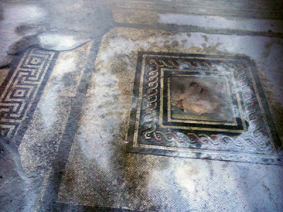 Floor Mosaic in Pompeii, Italy.