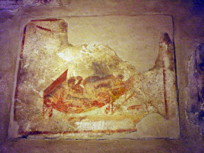 Erotic Fresco in Pompeii, Italy.