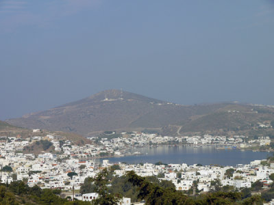 Skala Port Panorama, Patmos, Greece.