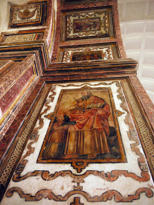 Restored Frescoes, Se Cathedral, Goa, India.
