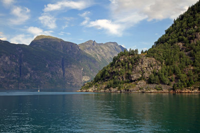 Entering Geiranger Fjord, Norway.