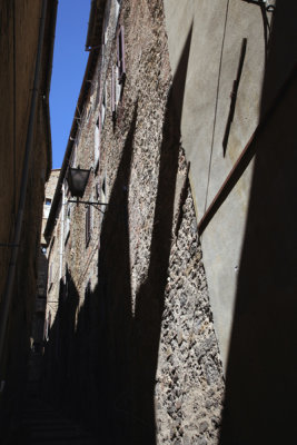 Sunlight and Shadows, Wall in Old Town, Cortona.