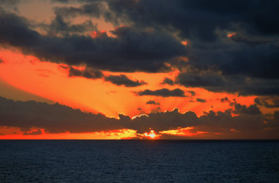 Sunset over the lagoon, Huahine.