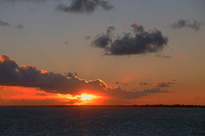 Sunset over Hilo, Hawaii.