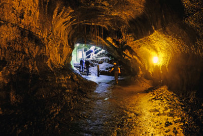 Exiting a Lava Tube, Hilo, Hawaii.