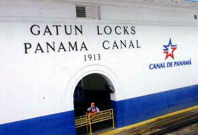 Gatun Locks, Panama Canal, Panama.