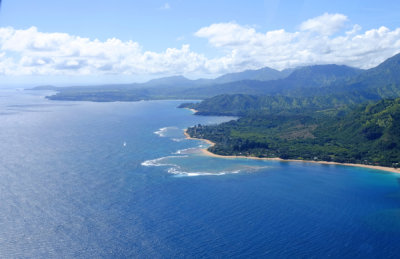 Aerial Panorama - Bay View, Kauai, Hawaii, USA.