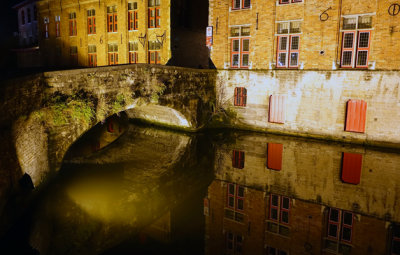 Night View, Canal in Bruges.