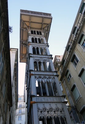 Vintage Elevator to Viewpoint, Lisbon.