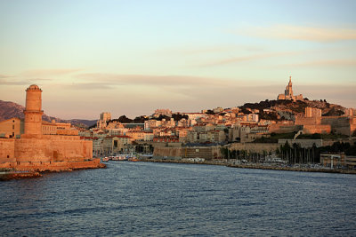 Skyline of Marseille, France.