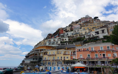 Looking up to Positano, Italy.