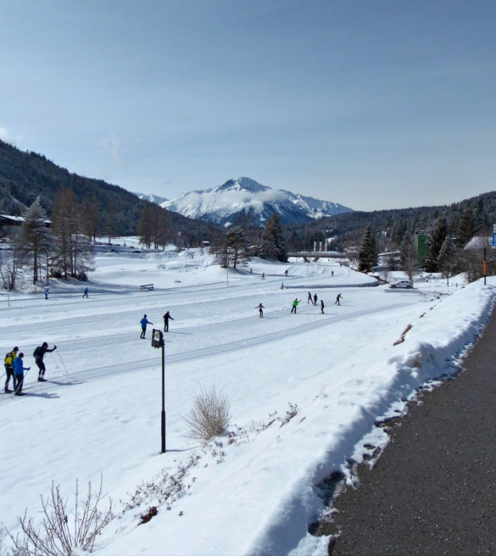 Start of the cross-country ski run