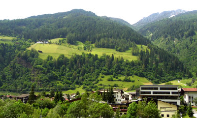 VIEW ACROSS NEUSTIFT TO THE MOUNTAIN ROAD