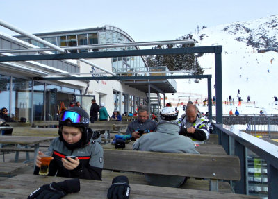 Resting skiers, young & not so young