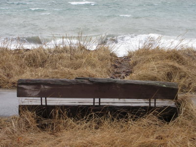 Bench in bad weather