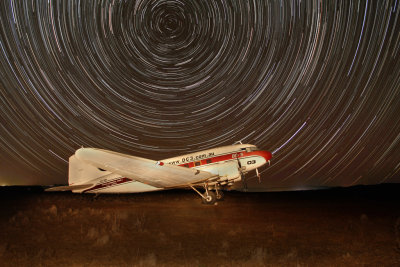 Star trails over DC3