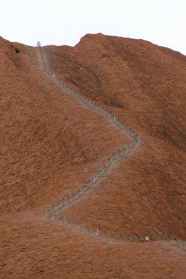 Ayers Rock walkway. (closed due to wind when we were there)