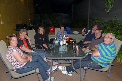 Some of the crew relaxing at our accommodation at Alice Springs