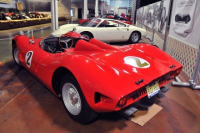 1967 Bizzarrini P538 powered by a Lamborghini V12, foreground, and 1966 Ferrari 365P Speciale by Pininfarina (2930)