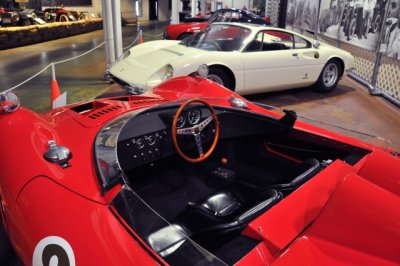 1967 Bizzarrini P538 powered by a Lamborghini V12, foreground, and 1966 Ferrari 365P Speciale by Pininfarina (2938)