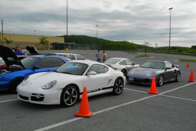 Porsche Cayman S and a couple of 911 Turbos, Hunt Valley C&C (7592)