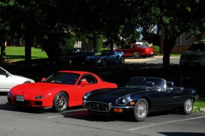 1990s Mazda RX-7 with V8 from a C5 Corvette and a 1970s Jaguar E-Type Series III V12, Great Falls C&C (8249)