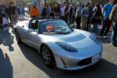 Tesla Roadster, an electric car based on the Lotus Elise, at Great Falls Cars & Coffee in Virginia (7156)