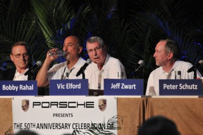 2013 Amelia Island Concours: Porsche 911 seminar panel members Alwin Springer, Bobby Rahal, Vic Elford, Jeff Swart (8954)