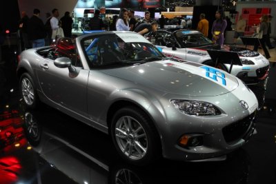 2013 Mazda MX-5 Miata Halfie, half street car and hald race car, showing there's a race car in every MX-5 (1877)