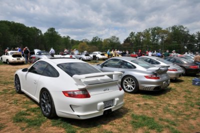 From left, 911 GT3 (997), 911 GT2 (997), 911 Carrera (996), Deutsche Marque Concours d'Elegance, Vienna, VA -- May 2014 (6805)