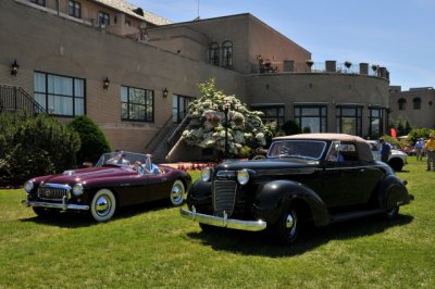 1950 Nash-Healey Roadster by Panelcraft, left, and 1937 Chrysler Imperial Series C-14 Convertible Coupe (7324)