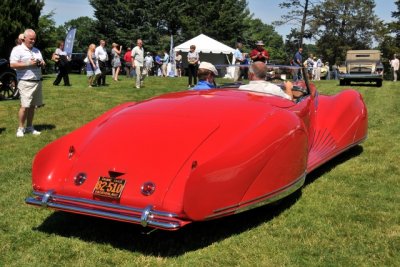 1947 Delahaye 135M Roadster by Figoni et Falaschi, owners: Robert & Sandra Bahre, Alton, NH -- The Hotel Hershey Award (7407)
