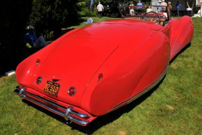 1947 Delahaye 135M Roadster by Figoni et Falaschi, owners: Robert & Sandra Bahre, Alton, NH -- The Hotel Hershey Award (7444)