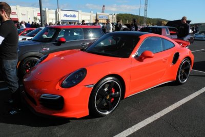2016 Porsche 911 Turbo in Lava Orange at Cars & Coffee in Hunt Valley, MD (8043)