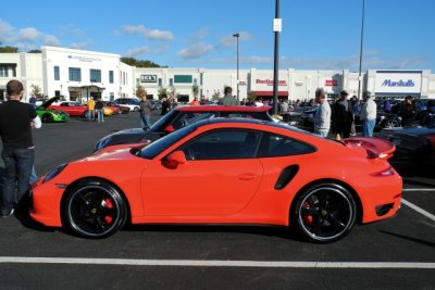 2016 Porsche 911 Turbo in Lava Orange, Porsche of Towson, base price $151,100, actual price $176,650 with options (8045)
