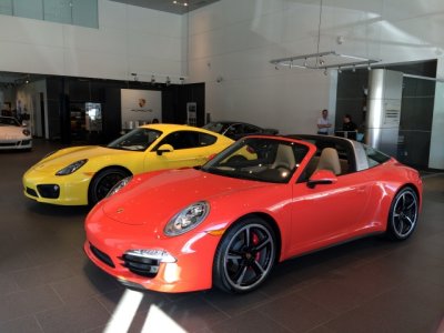 2016 Porsche 911 Targa 4S in Lava Orange at Porsche of Annapolis, $148,970, with about $31,000 in options (iPhone 2388)