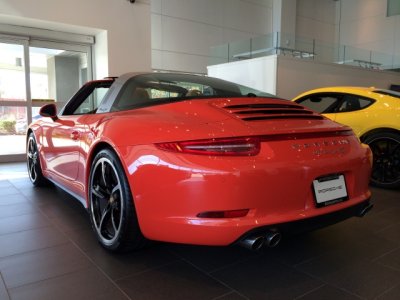 2016 Porsche 911 Targa 4S in Lava Orange at Porsche of Annapolis, $148,970, with about $31,000 in options (iPhone 2394)