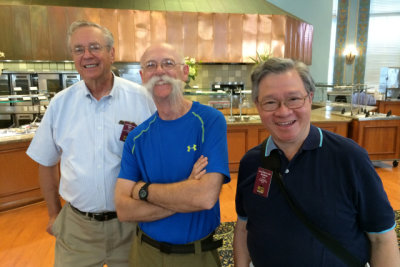Photo with Bob and Dennis before breakfast and before Dennis Gage, of TV's My Classic Car, styled his famous moustache (1795)